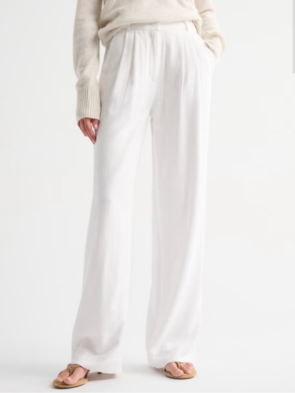 A&F Sloane Linen-Blend Tailored Wide Leg Pant